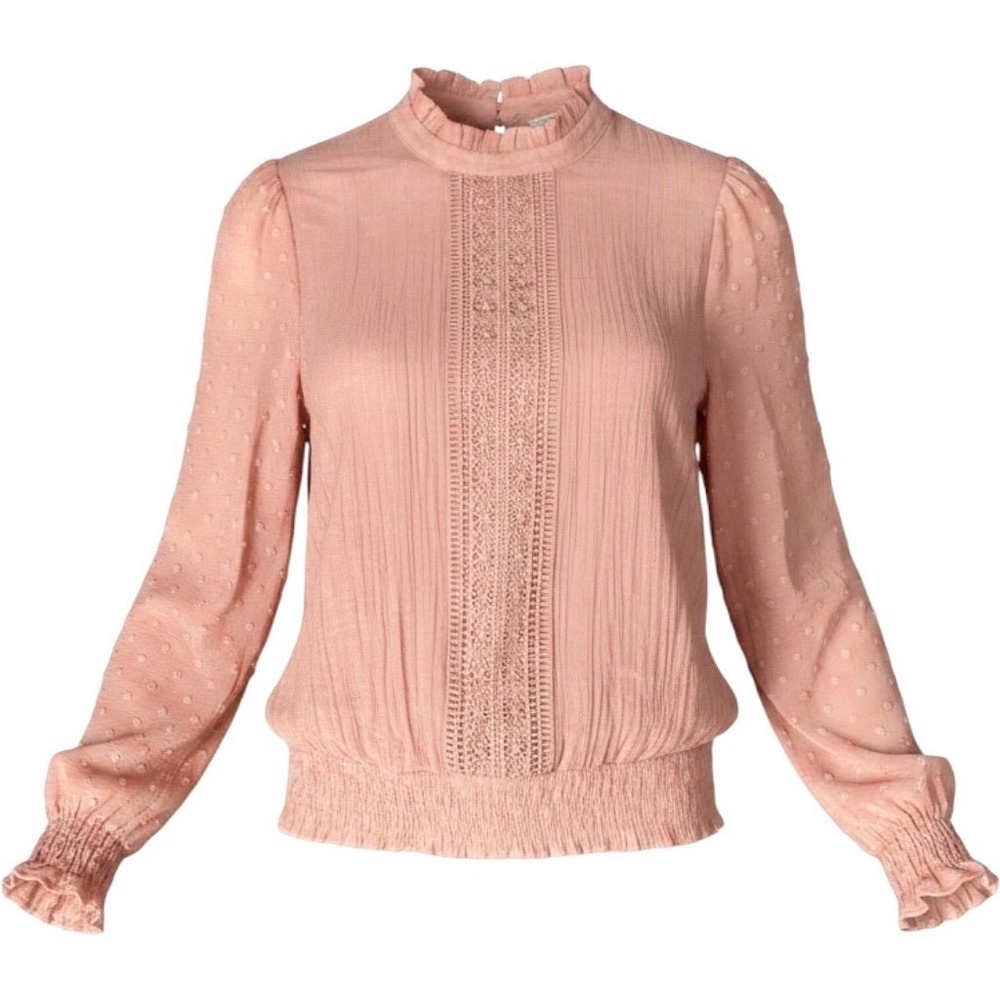 Sweet Wanderer Sheer Victorian Swiss Dot Castlecore Lace Ruffle Top Womens S